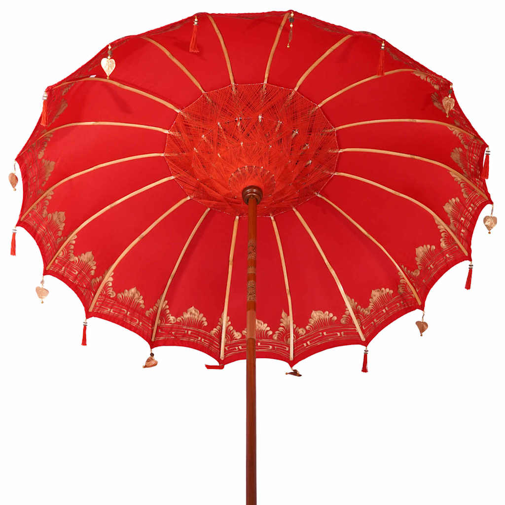 Balinese parasol met basis Rood 215 x 215 x 260 cm is nu te koop bij PeponiXL, paradijselijk wonen!