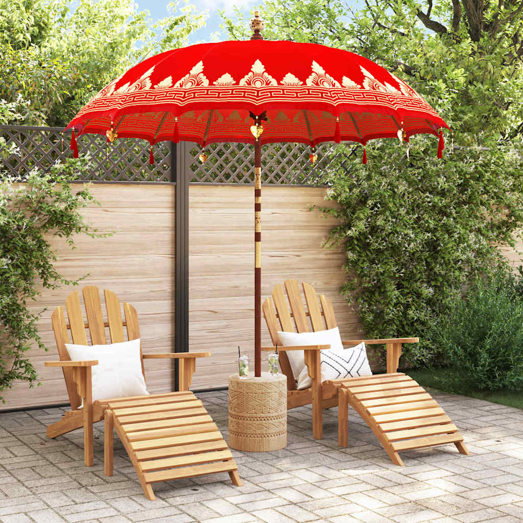 Balinese parasol met basis Rood 215 x 215 x 260 cm is nu te koop bij PeponiXL, paradijselijk wonen!