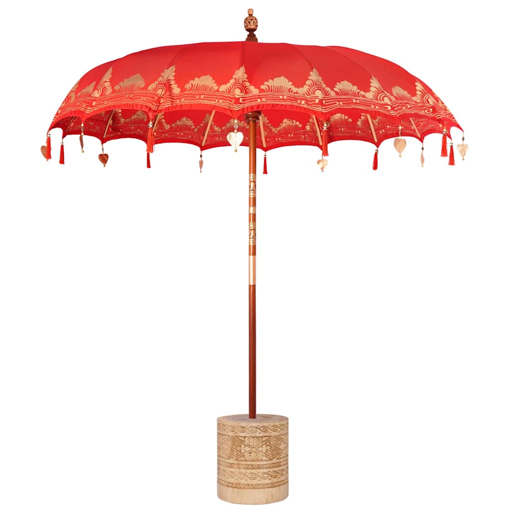 Balinese parasol met basis Rood 215 x 215 x 260 cm is nu te koop bij PeponiXL, paradijselijk wonen!