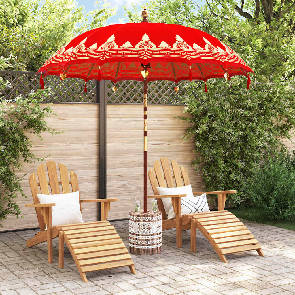 Balinese parasol met basis Rood 215 x 215 x 260 cm