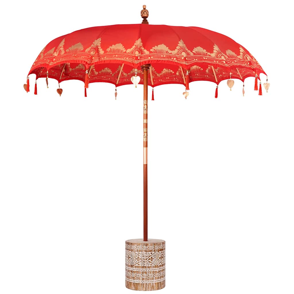Balinese parasol met basis Rood 215 x 215 x 260 cm