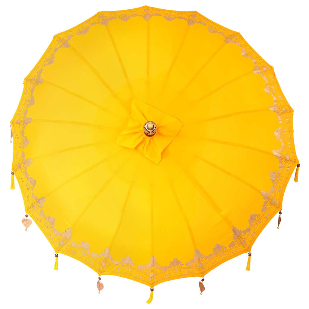 Balinese parasol met basis Geel 185 x 185 x 260 cm is nu te koop bij PeponiXL, paradijselijk wonen!