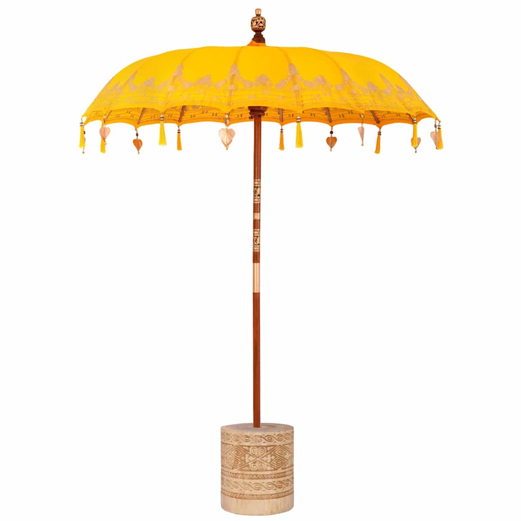 Balinese parasol met basis Geel 185 x 185 x 260 cm is nu te koop bij PeponiXL, paradijselijk wonen!