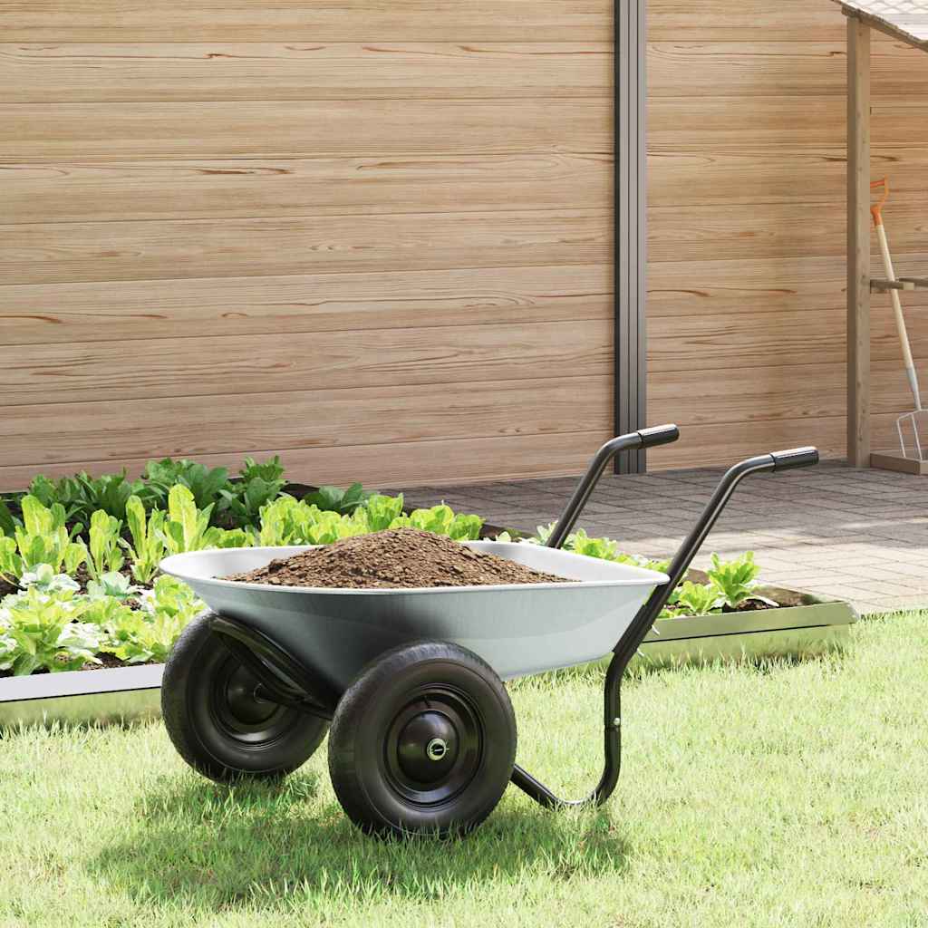 Kruiwagen Zilver en Zwart 124 x 73 x 65 cm Staal is nu te koop bij PeponiXL, paradijselijk wonen!