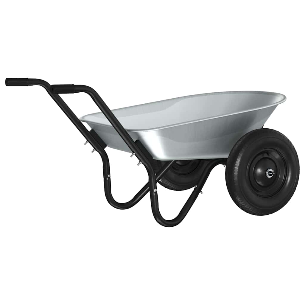 Kruiwagen Zilver en Zwart 124 x 73 x 65 cm Staal is nu te koop bij PeponiXL, paradijselijk wonen!