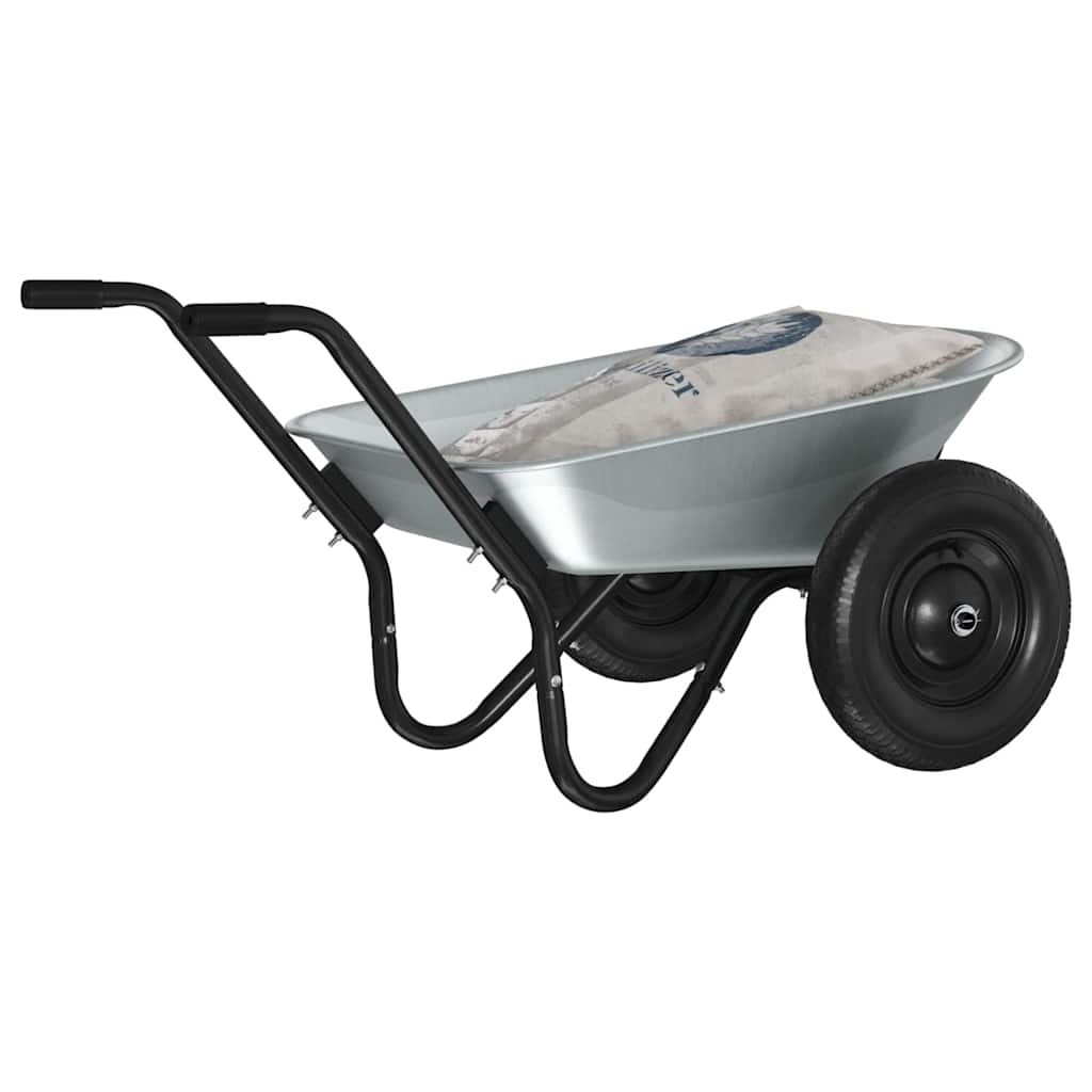 Kruiwagen Zilver en Zwart 124 x 73 x 65 cm Staal is nu te koop bij PeponiXL, paradijselijk wonen!