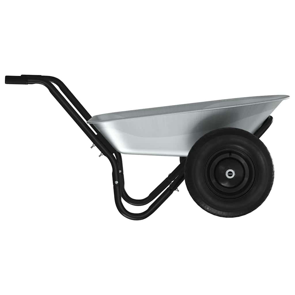 Kruiwagen Zilver en Zwart 124 x 73 x 65 cm Staal is nu te koop bij PeponiXL, paradijselijk wonen!