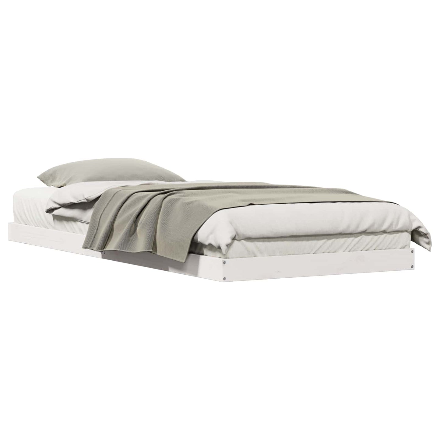 Bedframe Wit 90 x 210 cm Massief grenenhout is nu te koop bij PeponiXL, paradijselijk wonen!