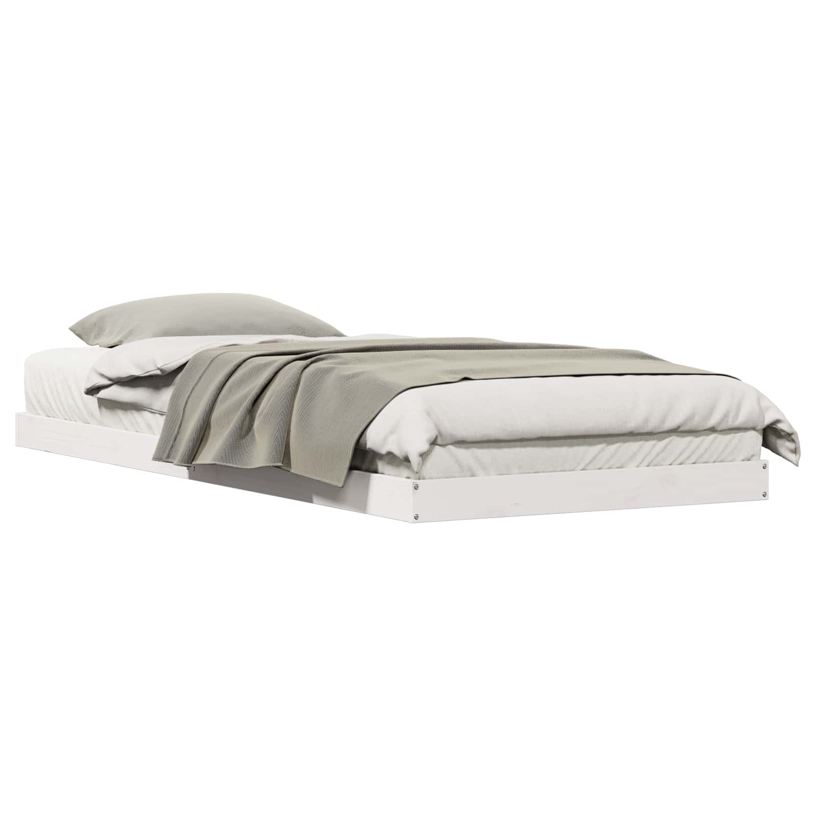 Bedframe Wit 90 x 210 cm Massief grenenhout is nu te koop bij PeponiXL, paradijselijk wonen!