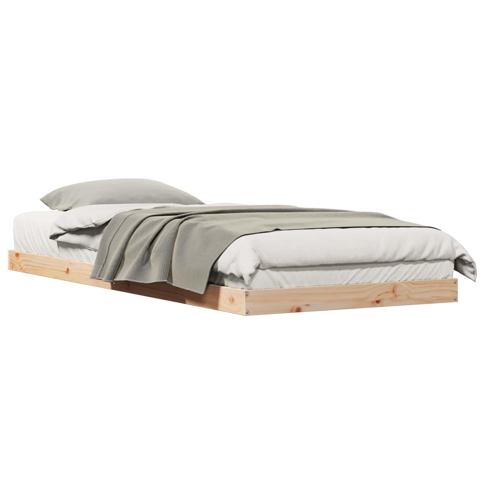 Bedframe Naturel 213,5 x 104 x 9 cm Massief grenenhout is nu te koop bij PeponiXL, paradijselijk wonen!