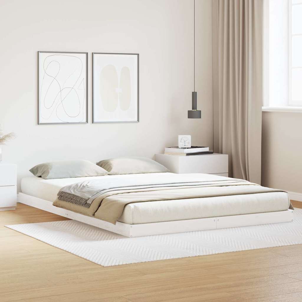Bedframe Wit 160 x 210 cm Massief grenenhout is nu te koop bij PeponiXL, paradijselijk wonen!