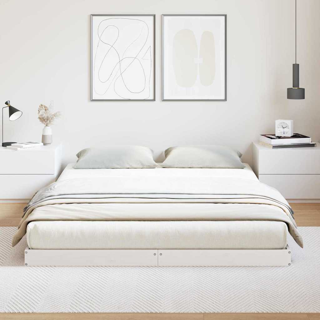 Bedframe Wit 160 x 210 cm Massief grenenhout is nu te koop bij PeponiXL, paradijselijk wonen!