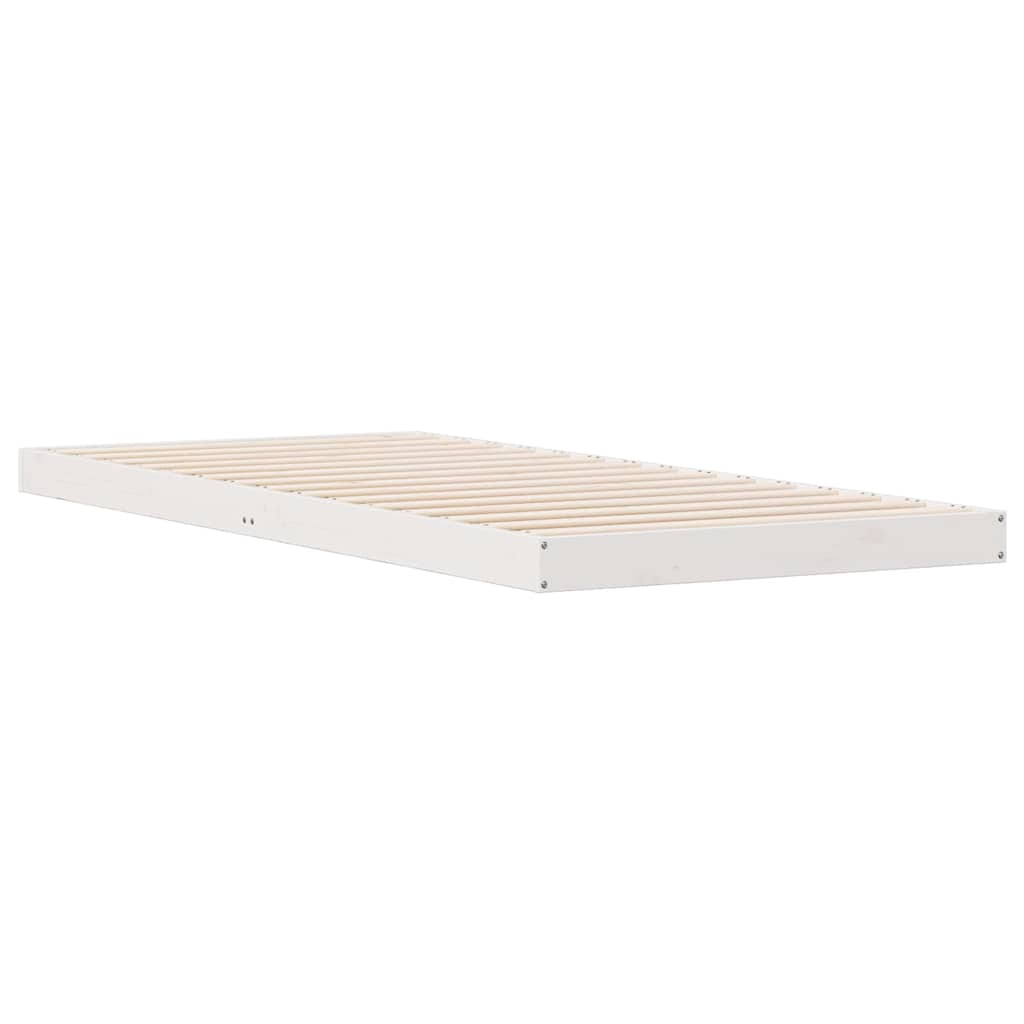 Bedframe Wit 213.5 x 104 x 9 cm Massief grenenhout is nu te koop bij PeponiXL, paradijselijk wonen!