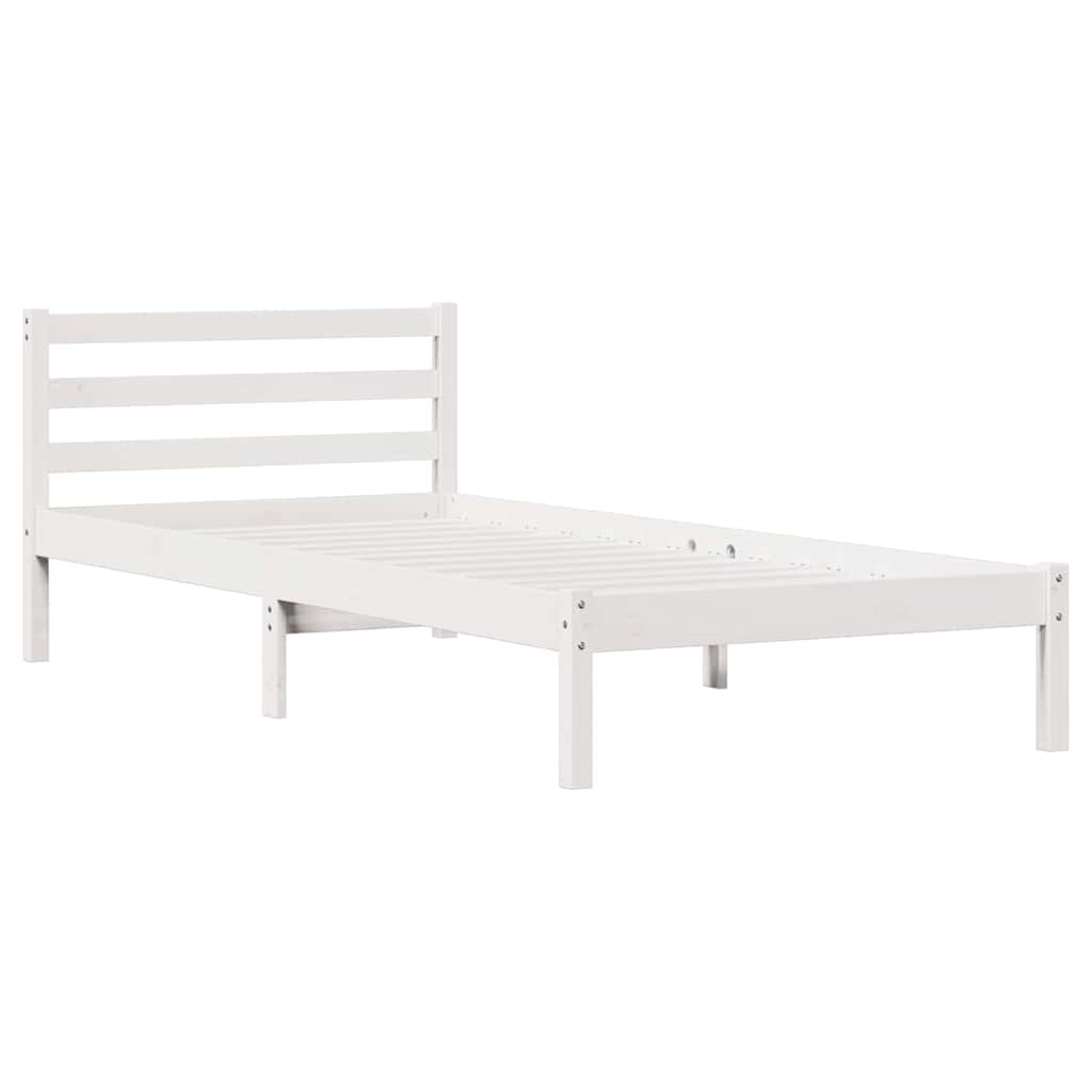 Bedframe Wit 215,5 x 95,5 x 69,5 cm Massief Vurenhout is nu te koop bij PeponiXL, paradijselijk wonen!