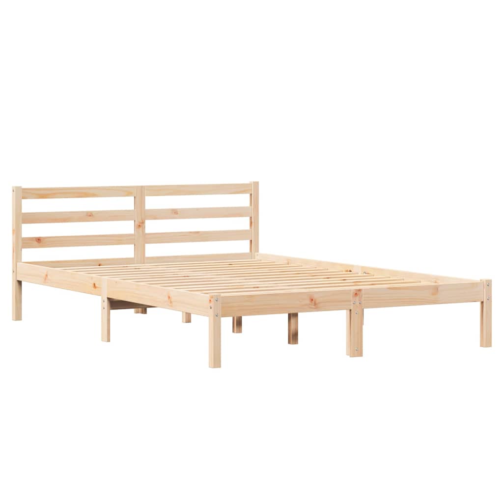 Bedframe Bruin 215,5 x 145,5 x 69,5 cm Massief Vurenhout is nu te koop bij PeponiXL, paradijselijk wonen!