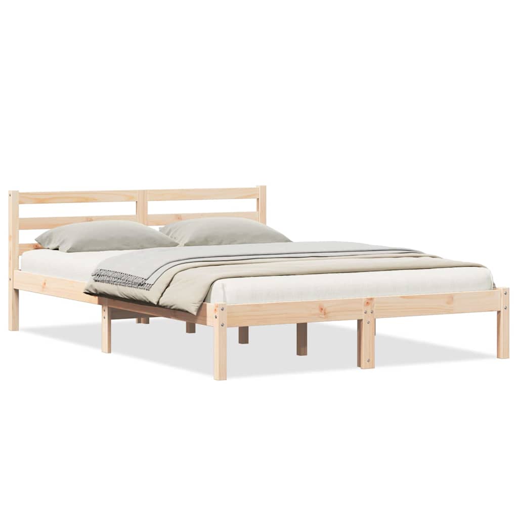 Bedframe Bruin 215,5 x 145,5 x 69,5 cm Massief Vurenhout is nu te koop bij PeponiXL, paradijselijk wonen!