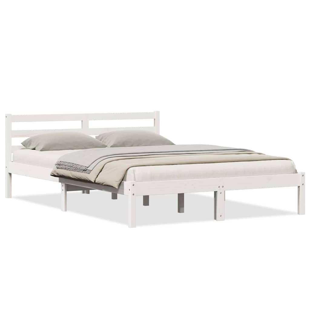 Bedframe Wit 215,5 x 145,5 x 69,5 cm Massief Vurenhout is nu te koop bij PeponiXL, paradijselijk wonen!