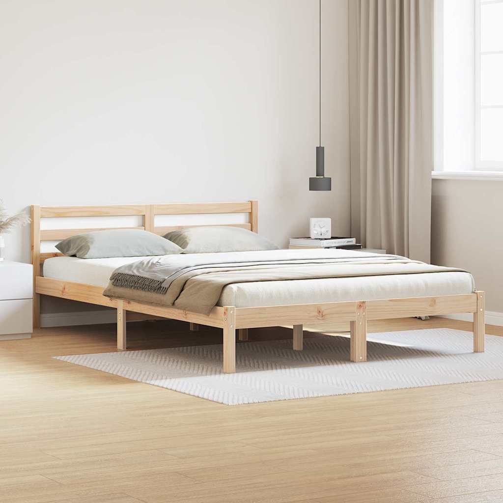 Bedframe Bruin 215,5 x 165,5 x 69,5 cm Massief Vurenhout is nu te koop bij PeponiXL, paradijselijk wonen!
