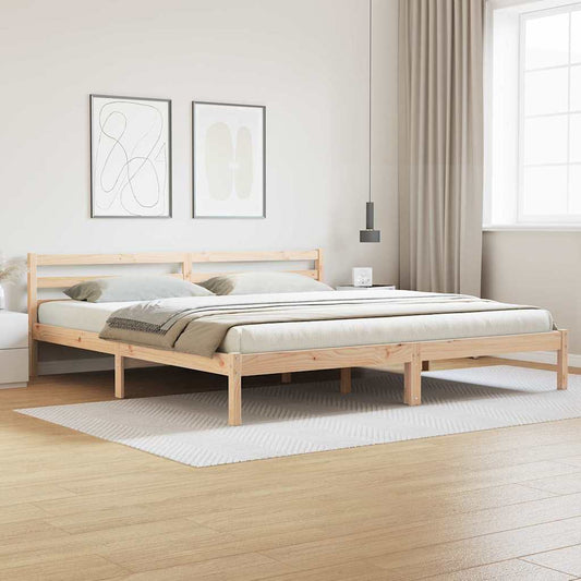 Bedframe Bruin 215,5 x 185,5 x 69,5 cm Massief Vurenhout is nu te koop bij PeponiXL, paradijselijk wonen!