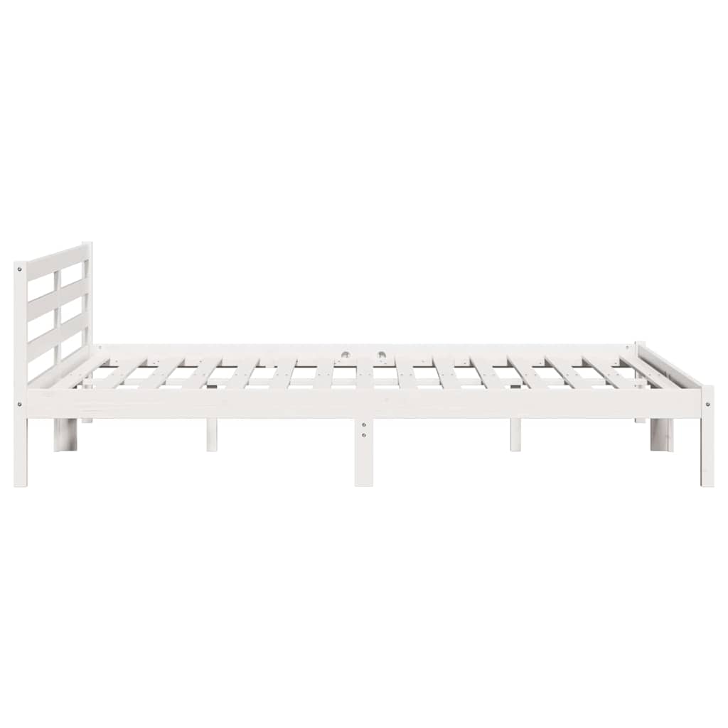Bedframe Wit 215,5 x 185,5 x 69,5 cm Massief Vurenhout is nu te koop bij PeponiXL, paradijselijk wonen!