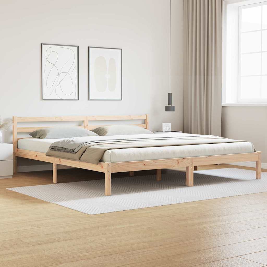 Bedframe Bruin 215,5 x 205,5 x 69,5 cm Massief Vurenhout is nu te koop bij PeponiXL, paradijselijk wonen!