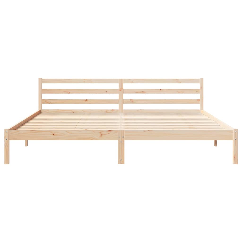 Bedframe Bruin 215,5 x 205,5 x 69,5 cm Massief Vurenhout is nu te koop bij PeponiXL, paradijselijk wonen!