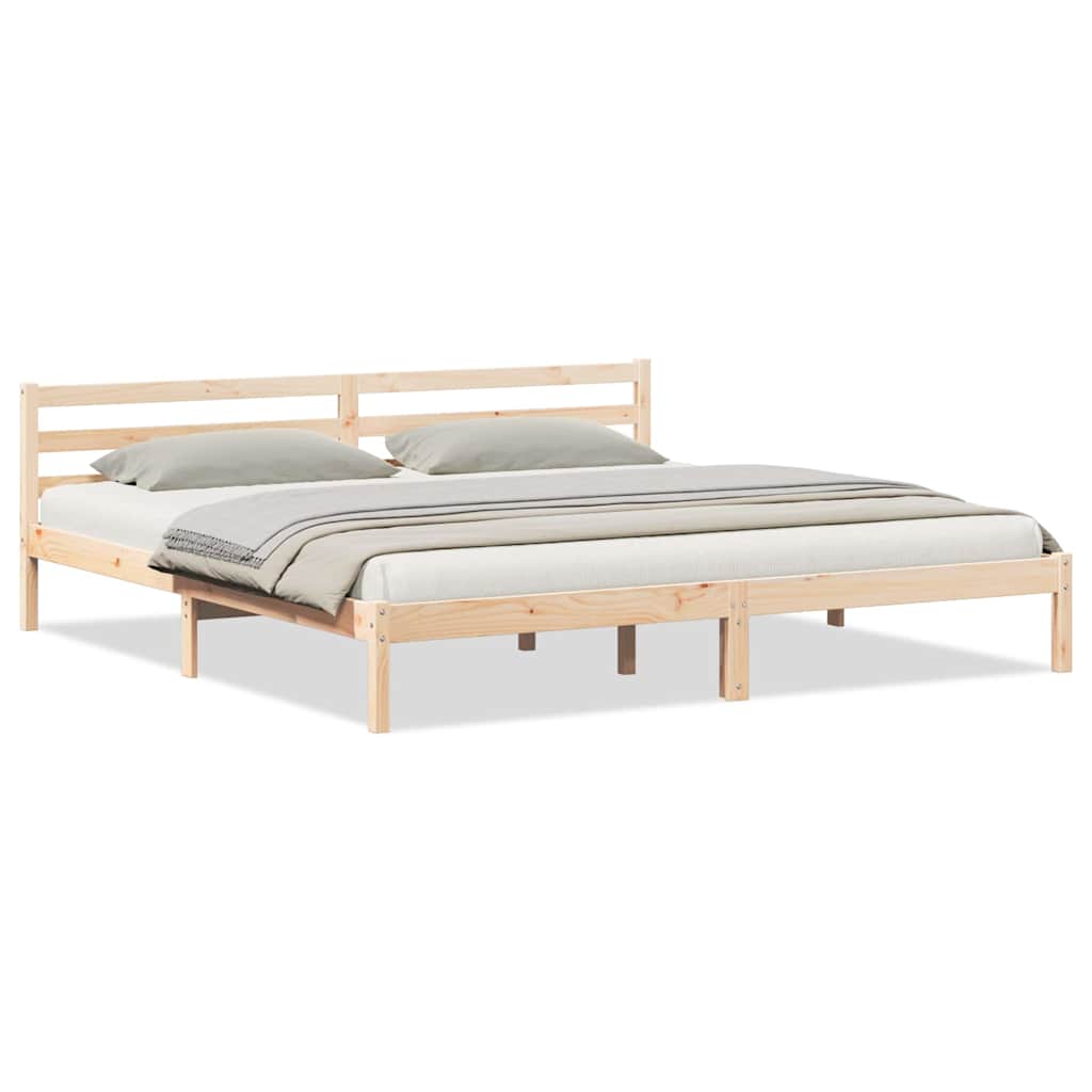 Bedframe Bruin 215,5 x 205,5 x 69,5 cm Massief Vurenhout is nu te koop bij PeponiXL, paradijselijk wonen!