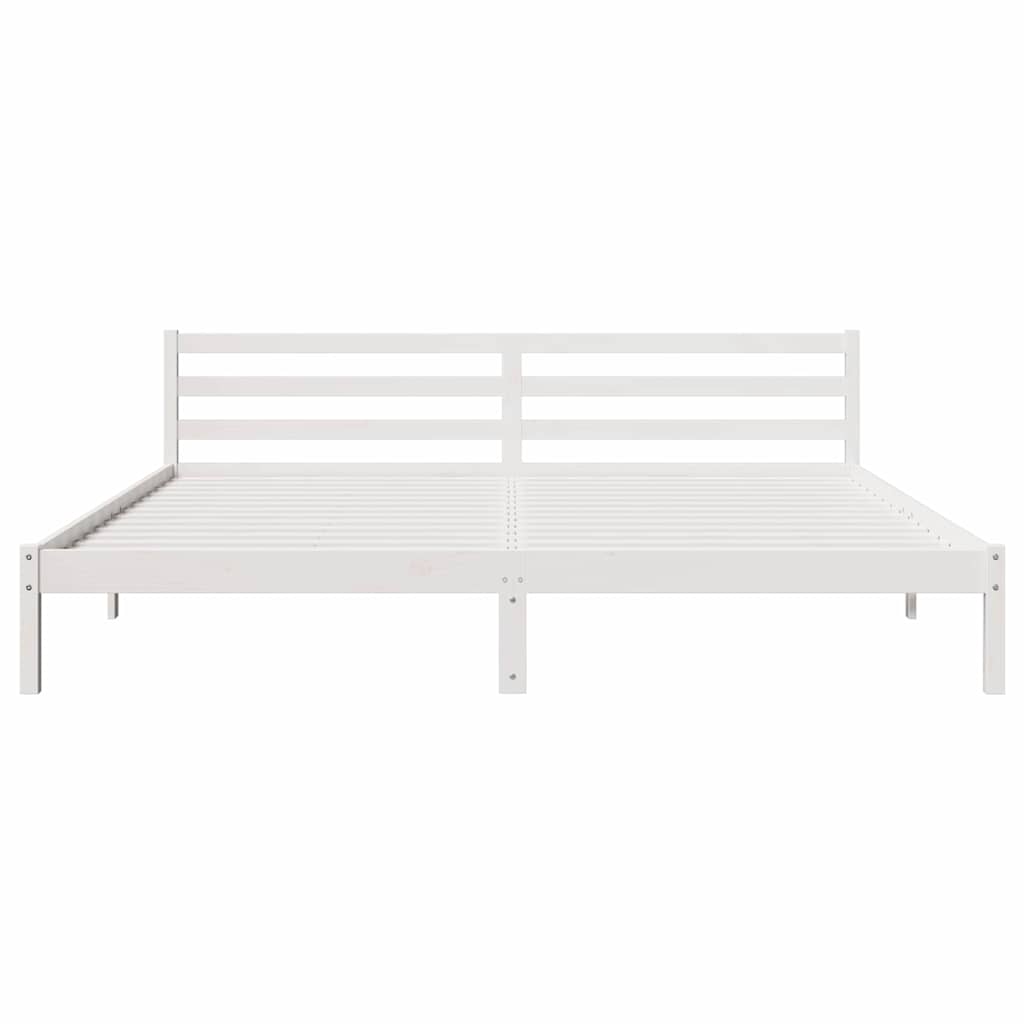 Bedframe Wit 215,5 x 205,5 x 69,5 cm Massief Vurenhout is nu te koop bij PeponiXL, paradijselijk wonen!