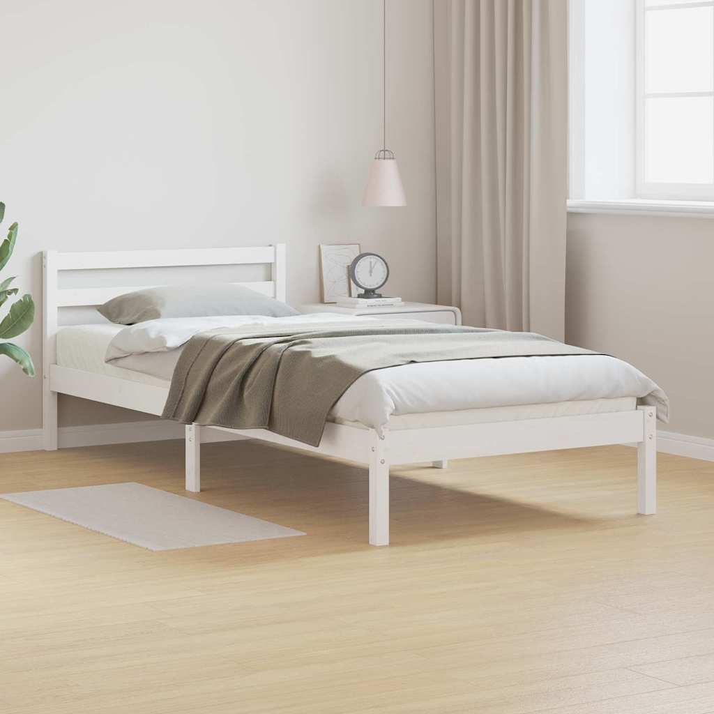 Bedframe Wit 225,5 x 85,5 x 69,5 cm Massief Vurenhout is nu te koop bij PeponiXL, paradijselijk wonen!