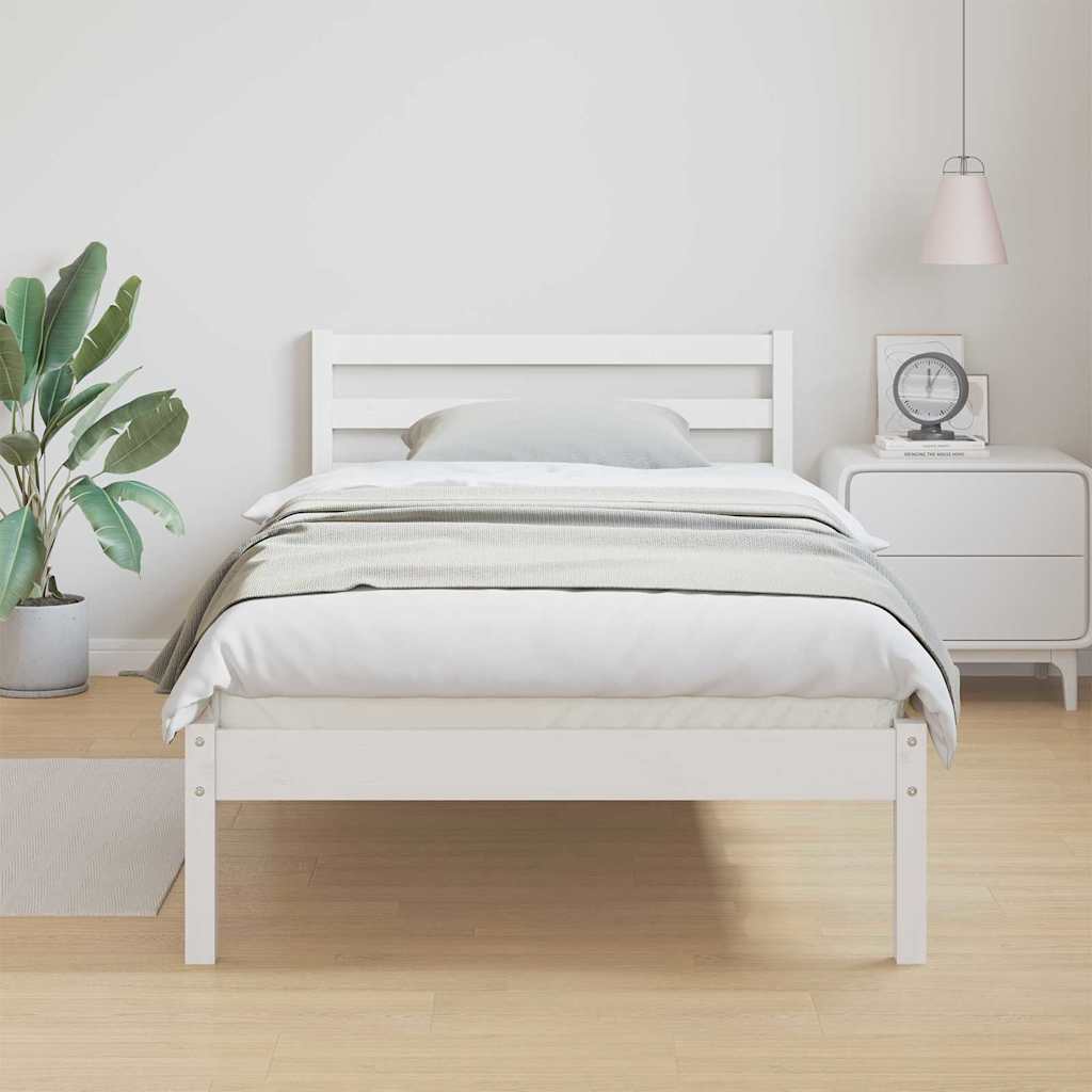 Bedframe Wit 225,5 x 85,5 x 69,5 cm Massief Vurenhout is nu te koop bij PeponiXL, paradijselijk wonen!