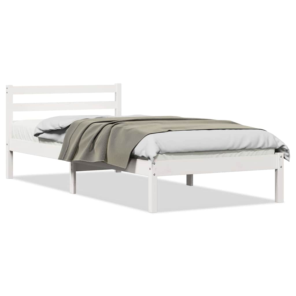 Bedframe Wit 225,5 x 85,5 x 69,5 cm Massief Vurenhout is nu te koop bij PeponiXL, paradijselijk wonen!