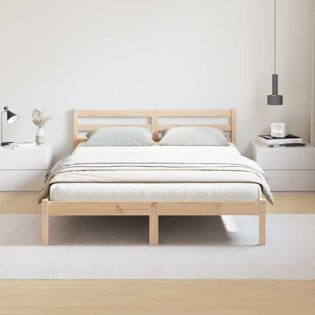 Bedframe Bruin 225,5 x 145,5 x 69,5 cm Massief Vurenhout is nu te koop bij PeponiXL, paradijselijk wonen!