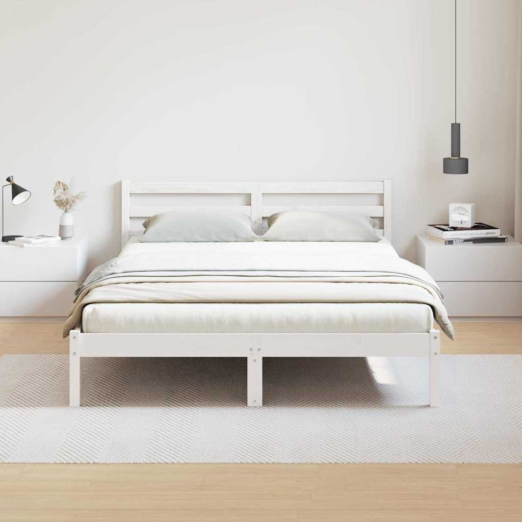 Bedframe Wit 225,5 x 165,5 x 69,5 cm Massief Vurenhout is nu te koop bij PeponiXL, paradijselijk wonen!