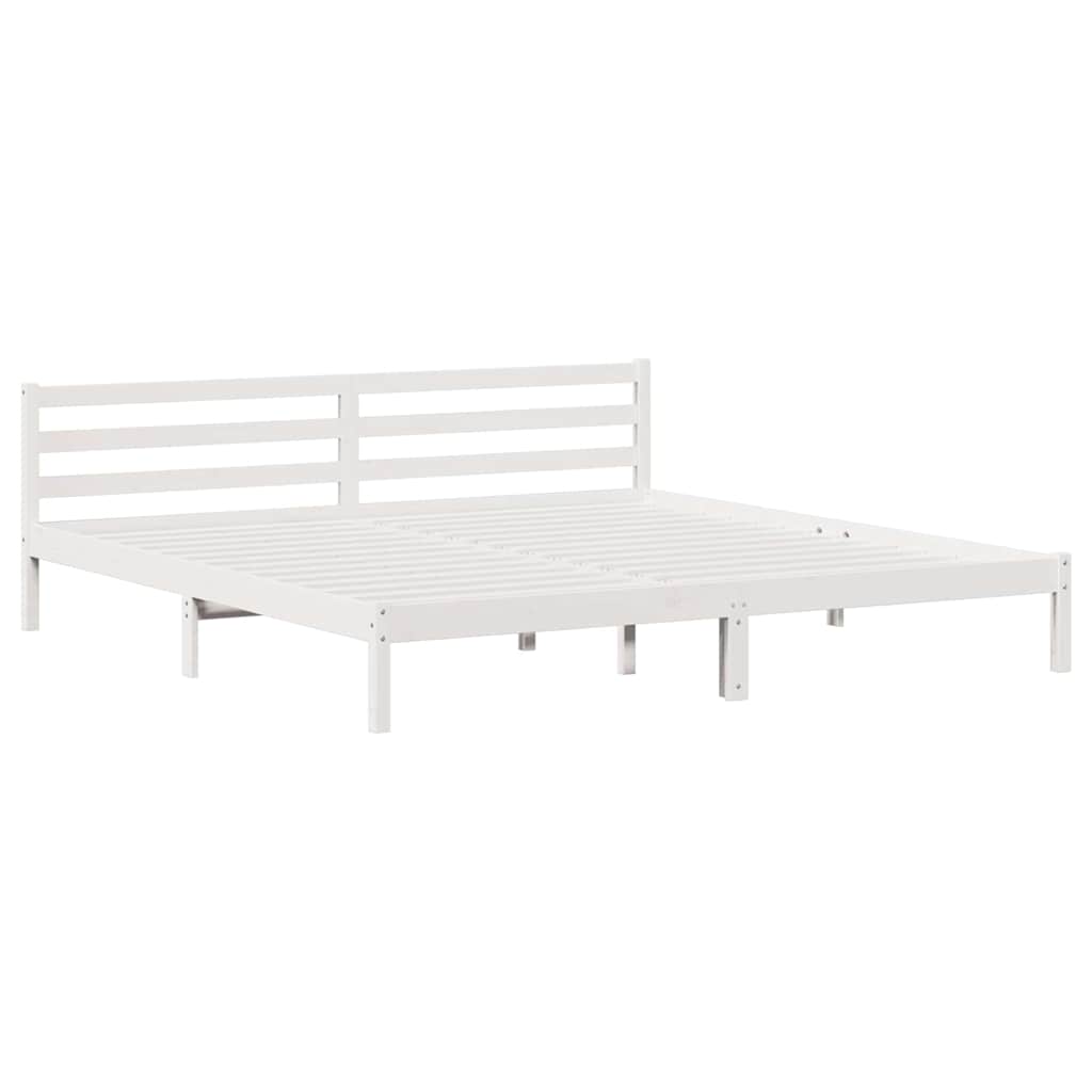 Bedframe Wit 225,5 x 205,5 x 69,5 cm Massief Vurenhout is nu te koop bij PeponiXL, paradijselijk wonen!