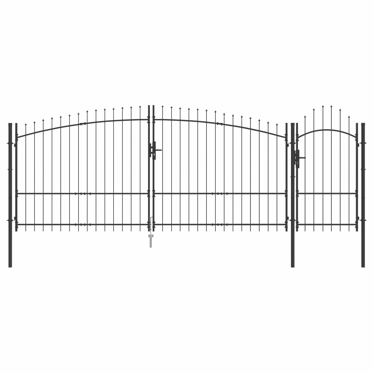 Tuinpoort met slot Woerden Grijs 100 x 400 cm Staal is nu te koop bij PeponiXL, paradijselijk wonen!