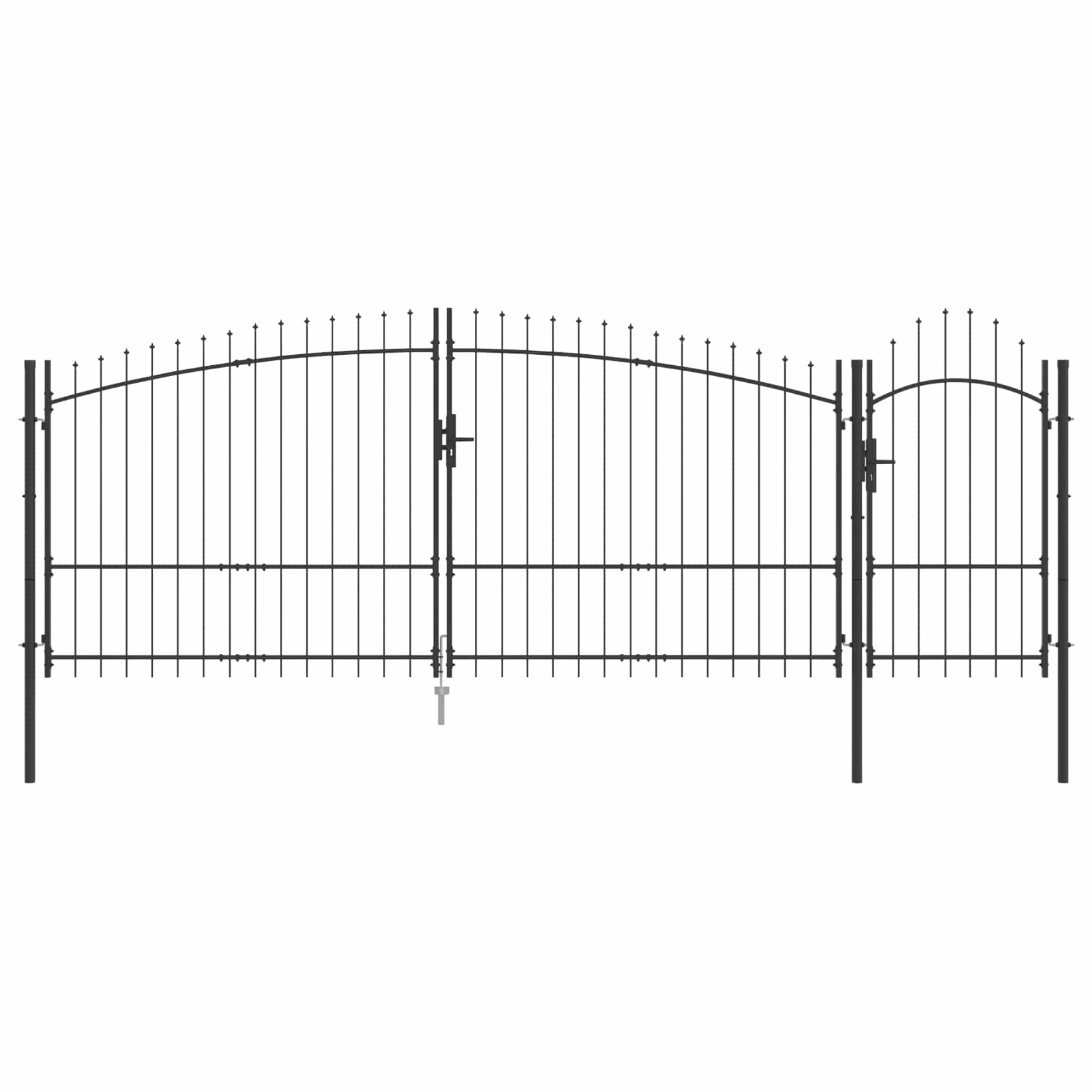 Tuinpoort met slot Woerden Grijs 125 x 400 cm Staal is nu te koop bij PeponiXL, paradijselijk wonen!