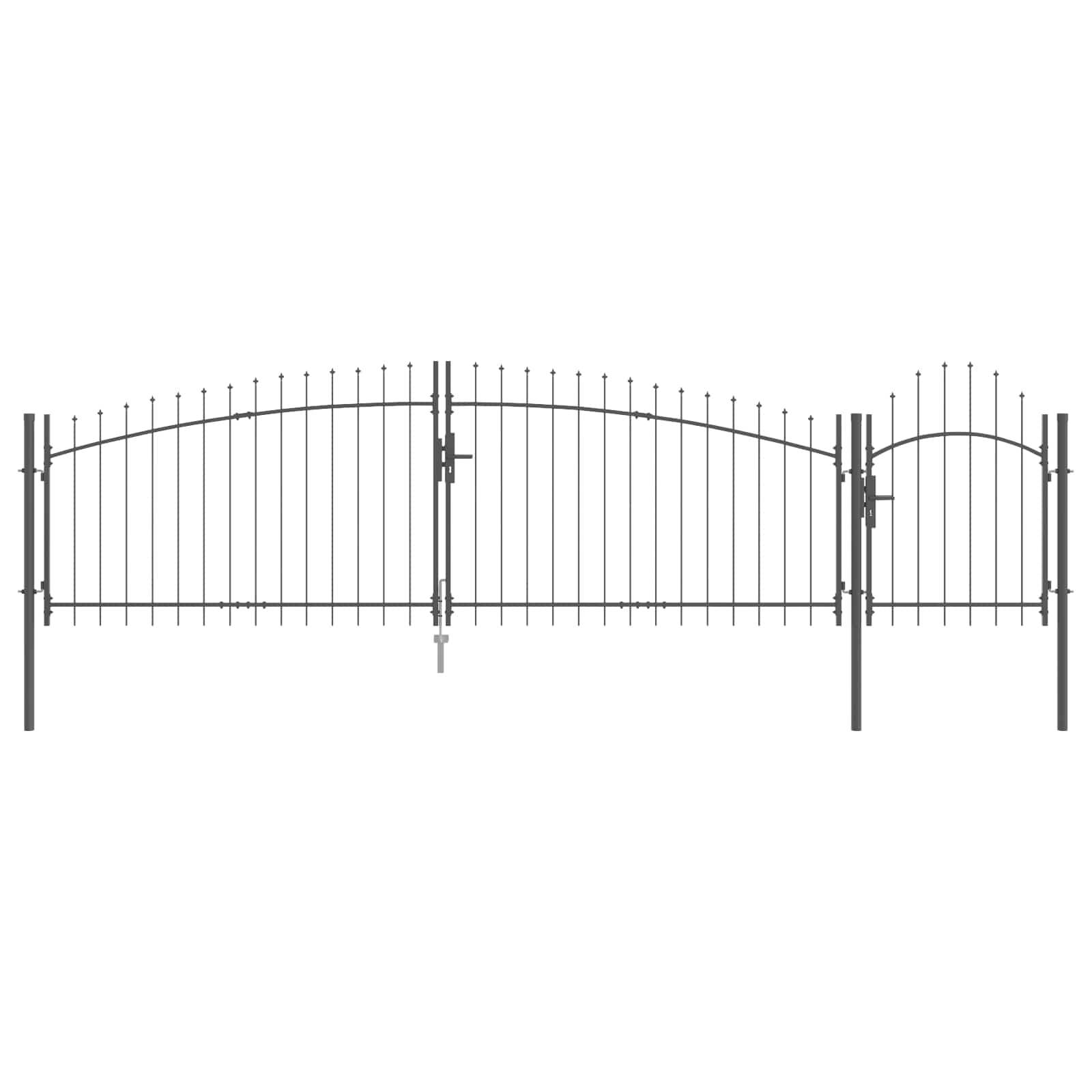 Tuinpoort met slot Woerden Grijs 125 x 500 cm Staal is nu te koop bij PeponiXL, paradijselijk wonen!