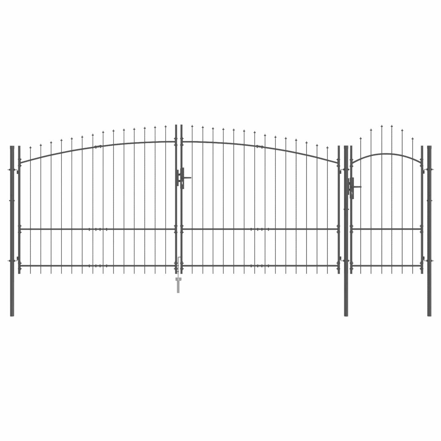 Tuinpoort met slot Woerden Grijs 175 x 500 cm Staal is nu te koop bij PeponiXL, paradijselijk wonen!