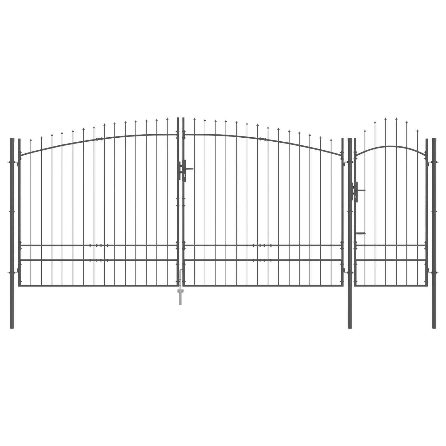 Tuinpoort met slot Woerden Grijs 195 x 500 cm Staal is nu te koop bij PeponiXL, paradijselijk wonen!