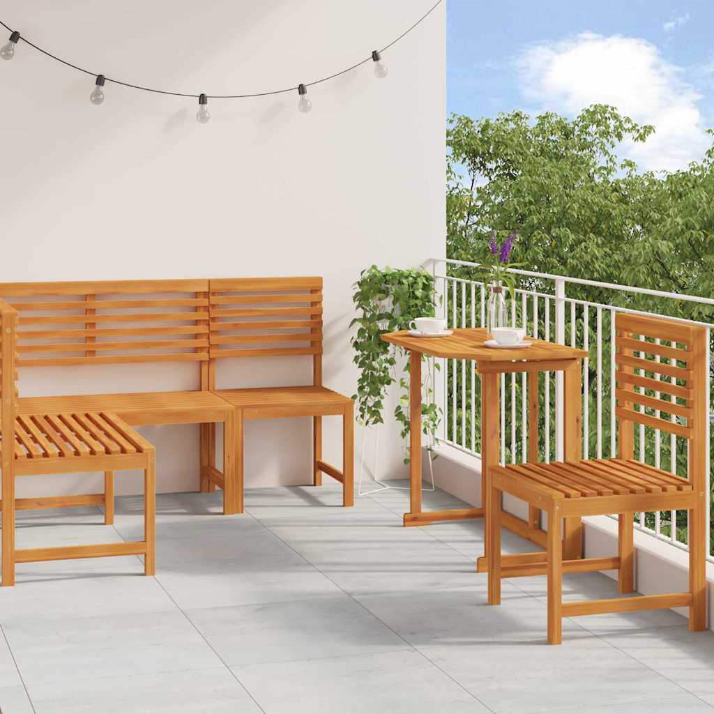 Tuinbankset 4 pcs Bruin Massief acaciahout is nu te koop bij PeponiXL, paradijselijk wonen!