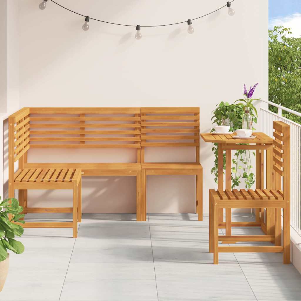 Tuinbankset 4 pcs Bruin Massief acaciahout is nu te koop bij PeponiXL, paradijselijk wonen!