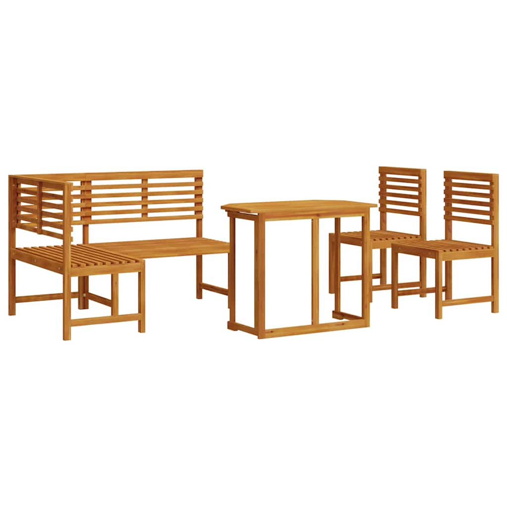 Tuinbankset 4 pcs Bruin Massief acaciahout is nu te koop bij PeponiXL, paradijselijk wonen!