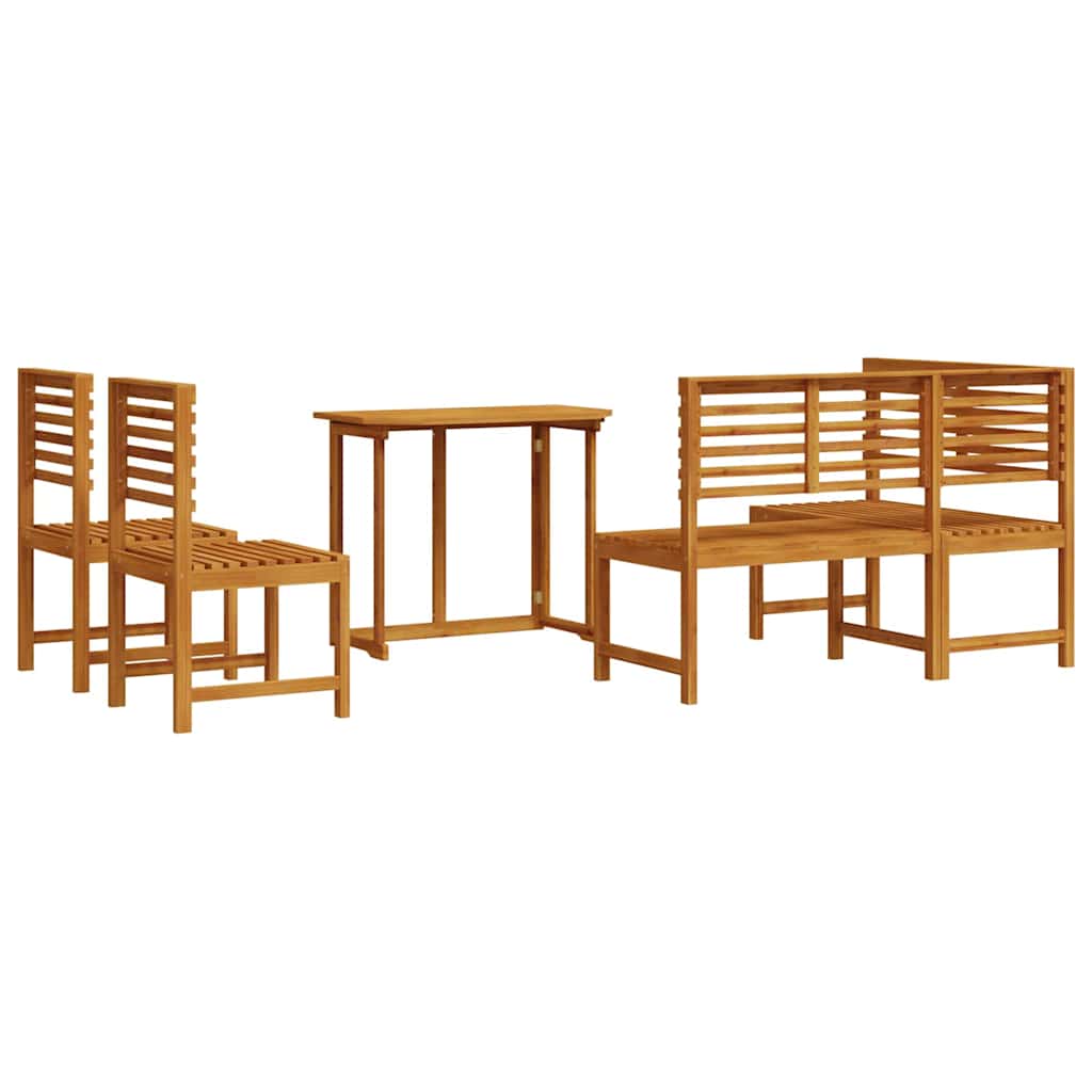 Tuinbankset 4 pcs Bruin Massief acaciahout is nu te koop bij PeponiXL, paradijselijk wonen!