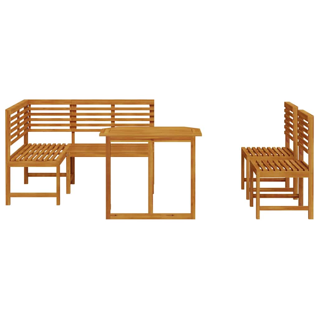 Tuinbankset 4 pcs Bruin Massief acaciahout is nu te koop bij PeponiXL, paradijselijk wonen!