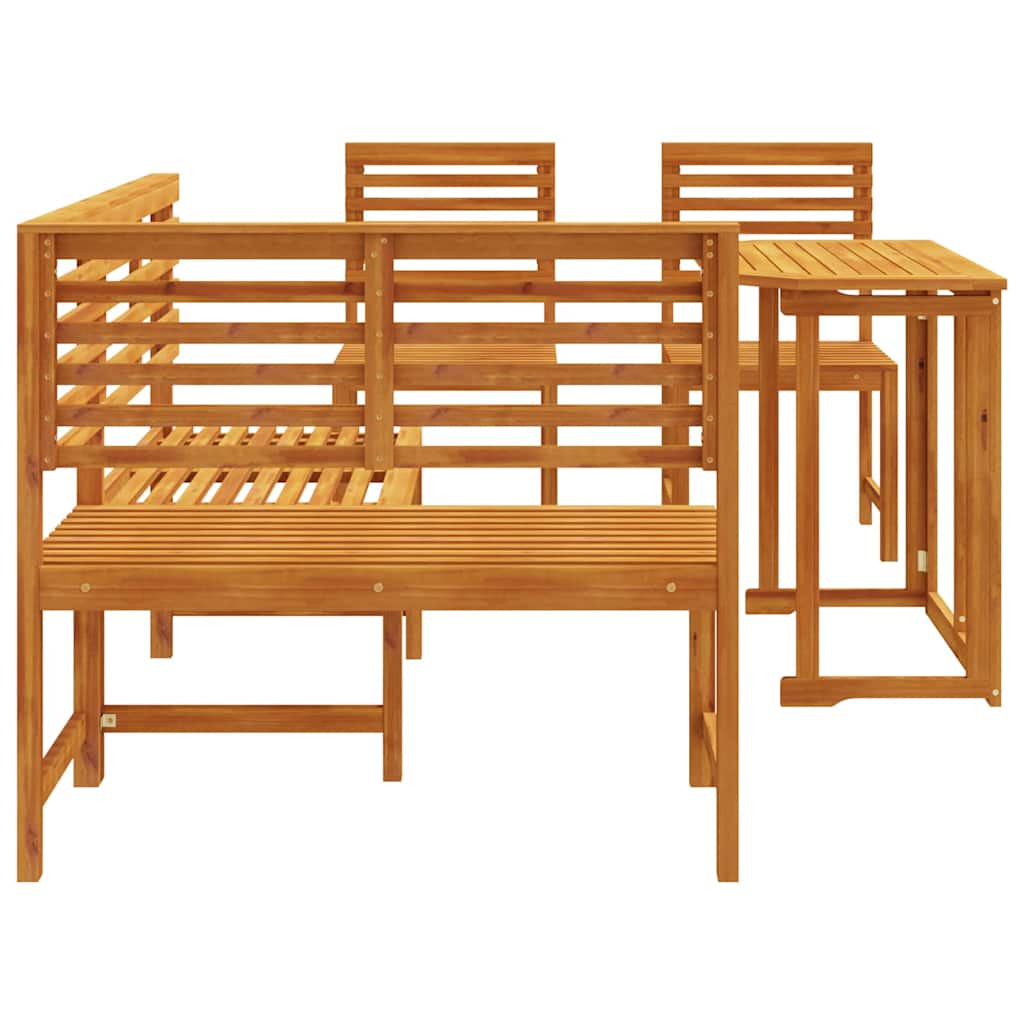Tuinbankset 4 pcs Bruin Massief acaciahout is nu te koop bij PeponiXL, paradijselijk wonen!