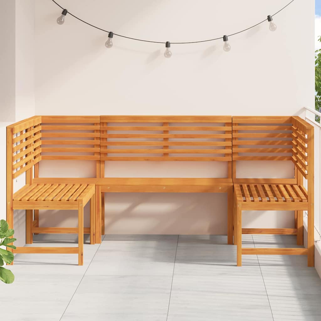 Tuinbankset 5 pcs Bruin Massief Acaciahout is nu te koop bij PeponiXL, paradijselijk wonen!