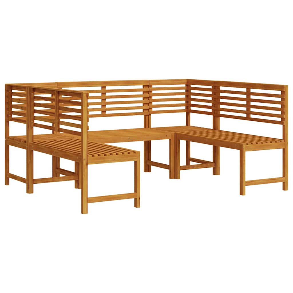 Tuinbankset 5 pcs Bruin Massief Acaciahout is nu te koop bij PeponiXL, paradijselijk wonen!