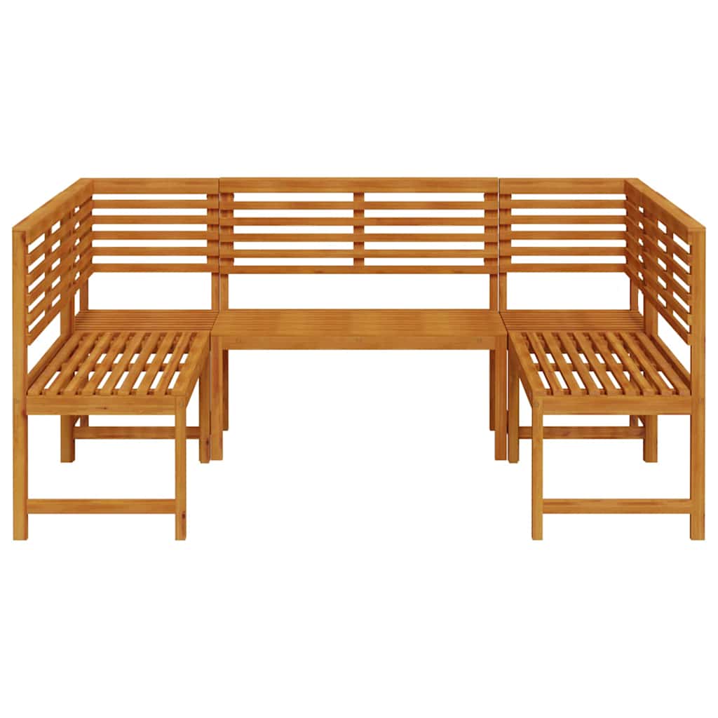 Tuinbankset 5 pcs Bruin Massief Acaciahout is nu te koop bij PeponiXL, paradijselijk wonen!