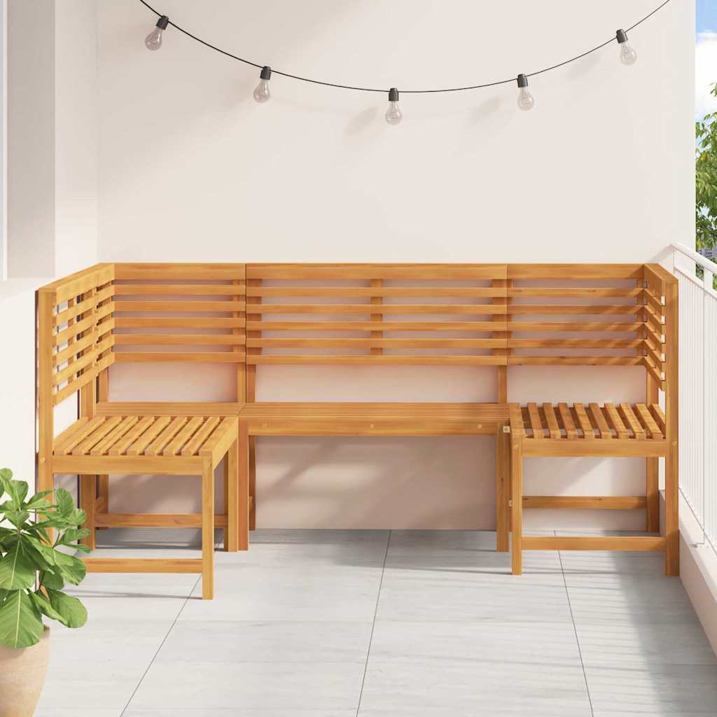 Tuinbankset 3 pcs Bruin Massief Acaciahout is nu te koop bij PeponiXL, paradijselijk wonen!