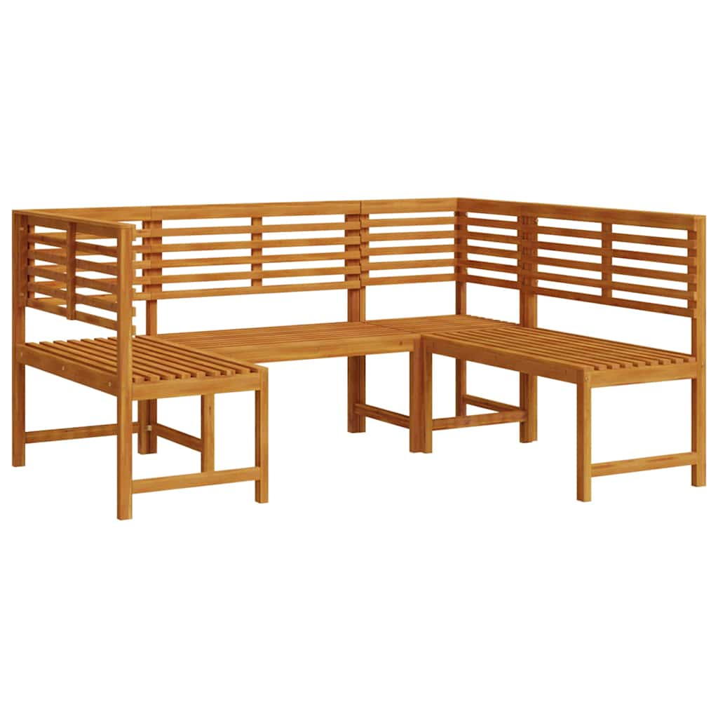 Tuinbankset 3 pcs Bruin Massief Acaciahout is nu te koop bij PeponiXL, paradijselijk wonen!